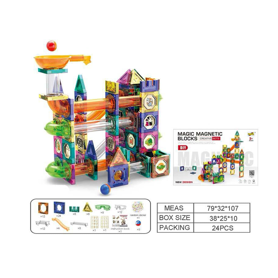 "126-Piece 3D Magnetic Building Blocks Set with packaging"