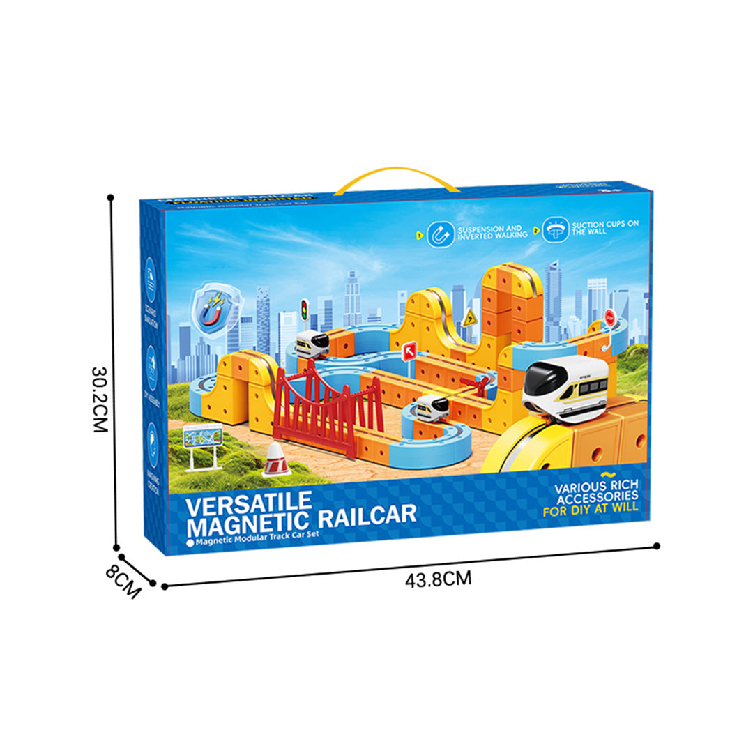 147-piece 3D magnetic railcar magic track set for educational toys for kids.
