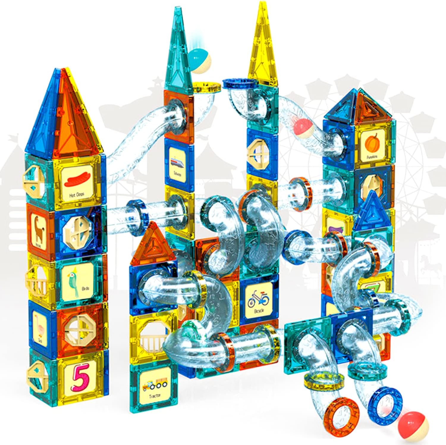 168-Piece Pipeline STEM Magnetic Building Blocks Set: STEM Toy for Creative Kids