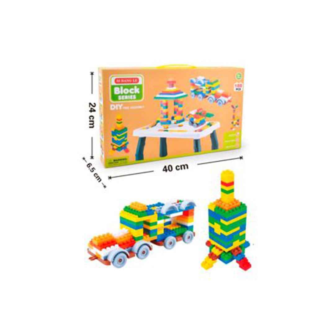 188-Piece Building Blocks Set with Activity Table - Toyspry