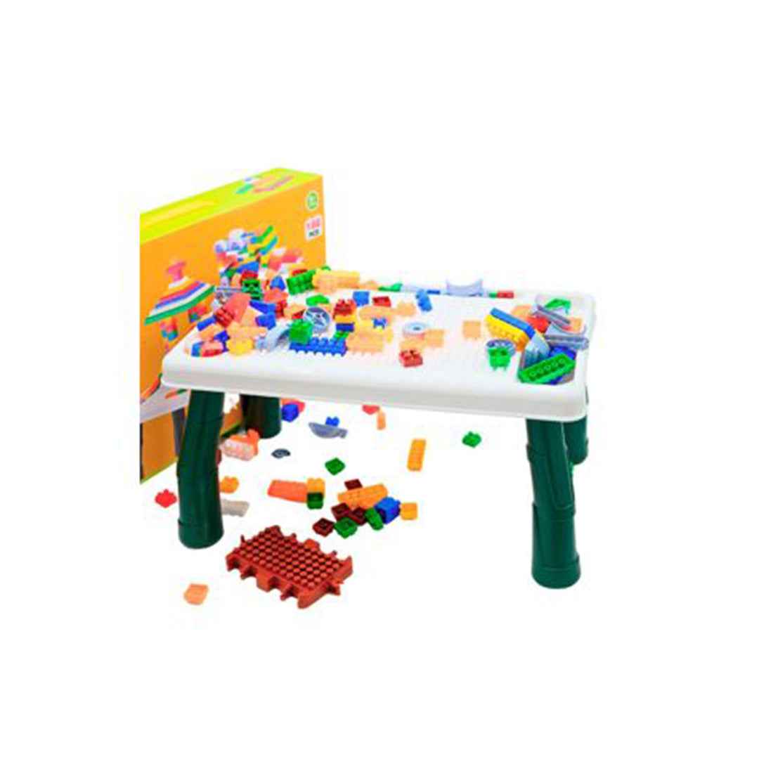 188-Piece Building Blocks Set with Activity Table - Toyspry