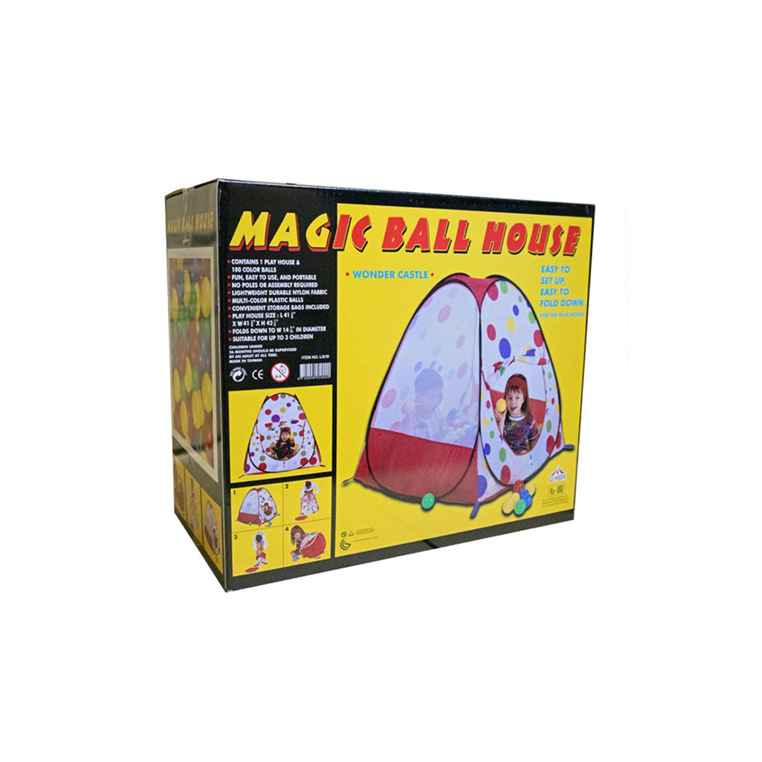 Magic Ball House Foldable Play Tent with 100 Balls - Kids Play Tent