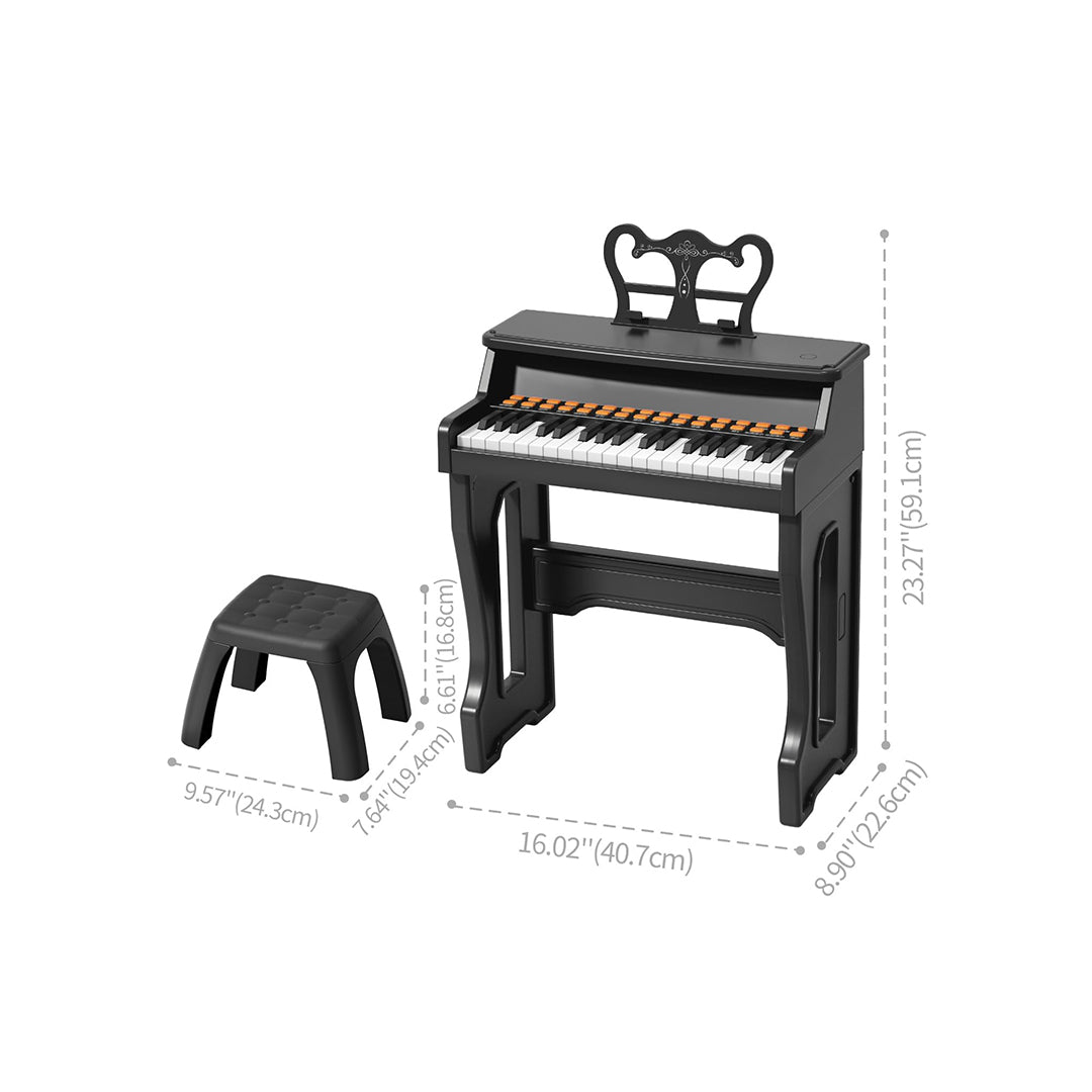 37-Key Kids Piano - 2-in-1 Musical Toy with Mic - Toyspry