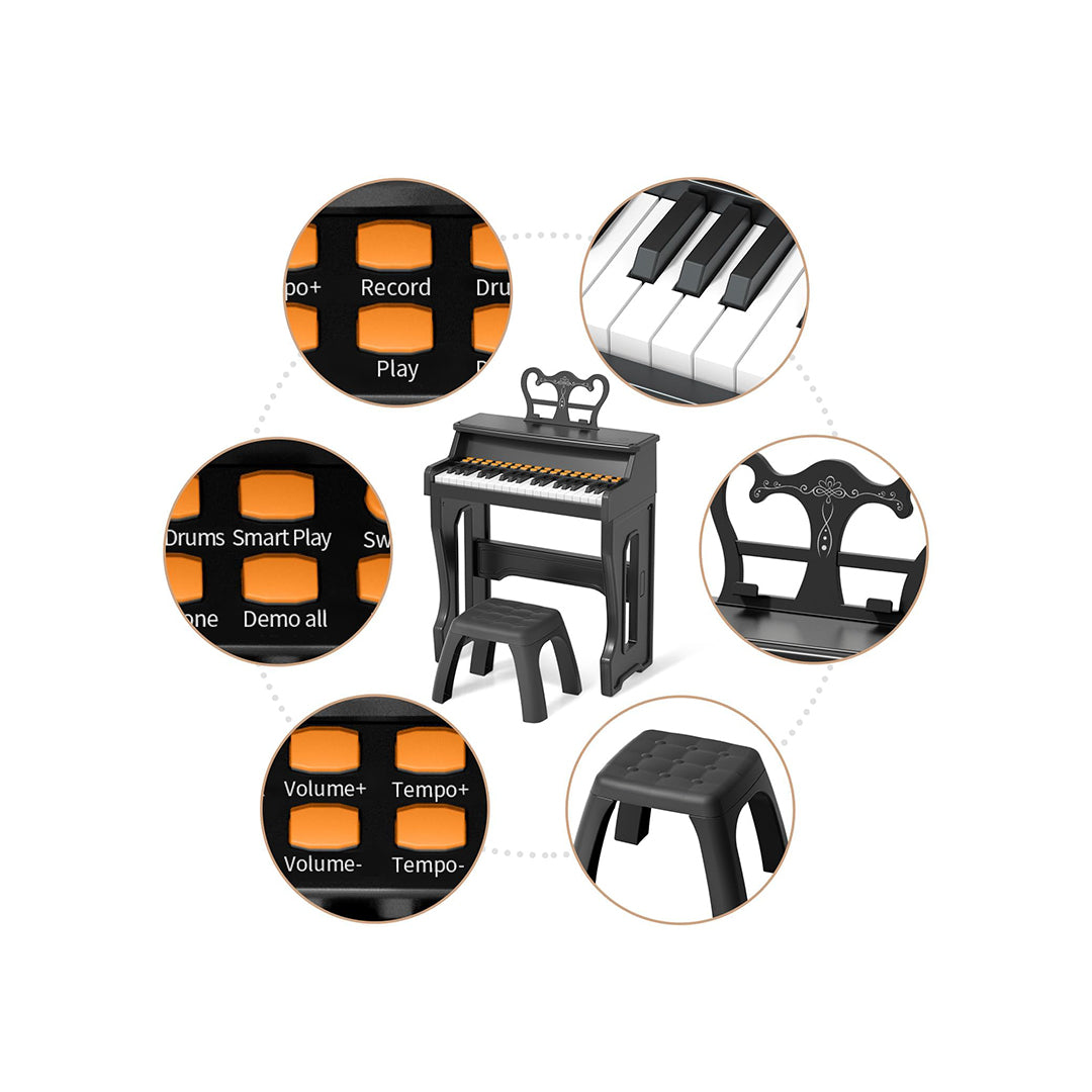 37-Key Kids Piano - 2-in-1 Musical Toy with Mic