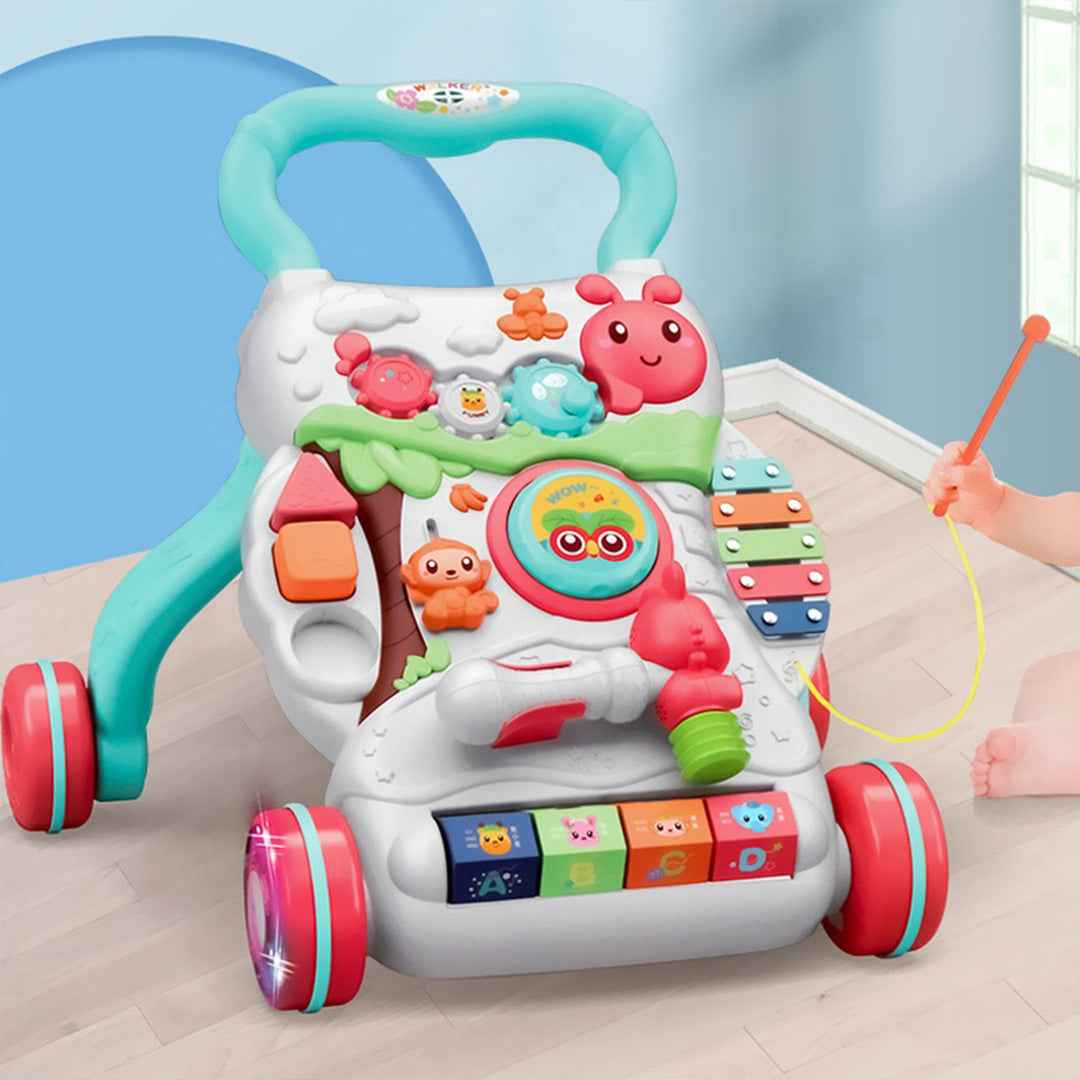 2-in-1 Baby Learning Walker - Musical & Light-Up Toy - Toyspry