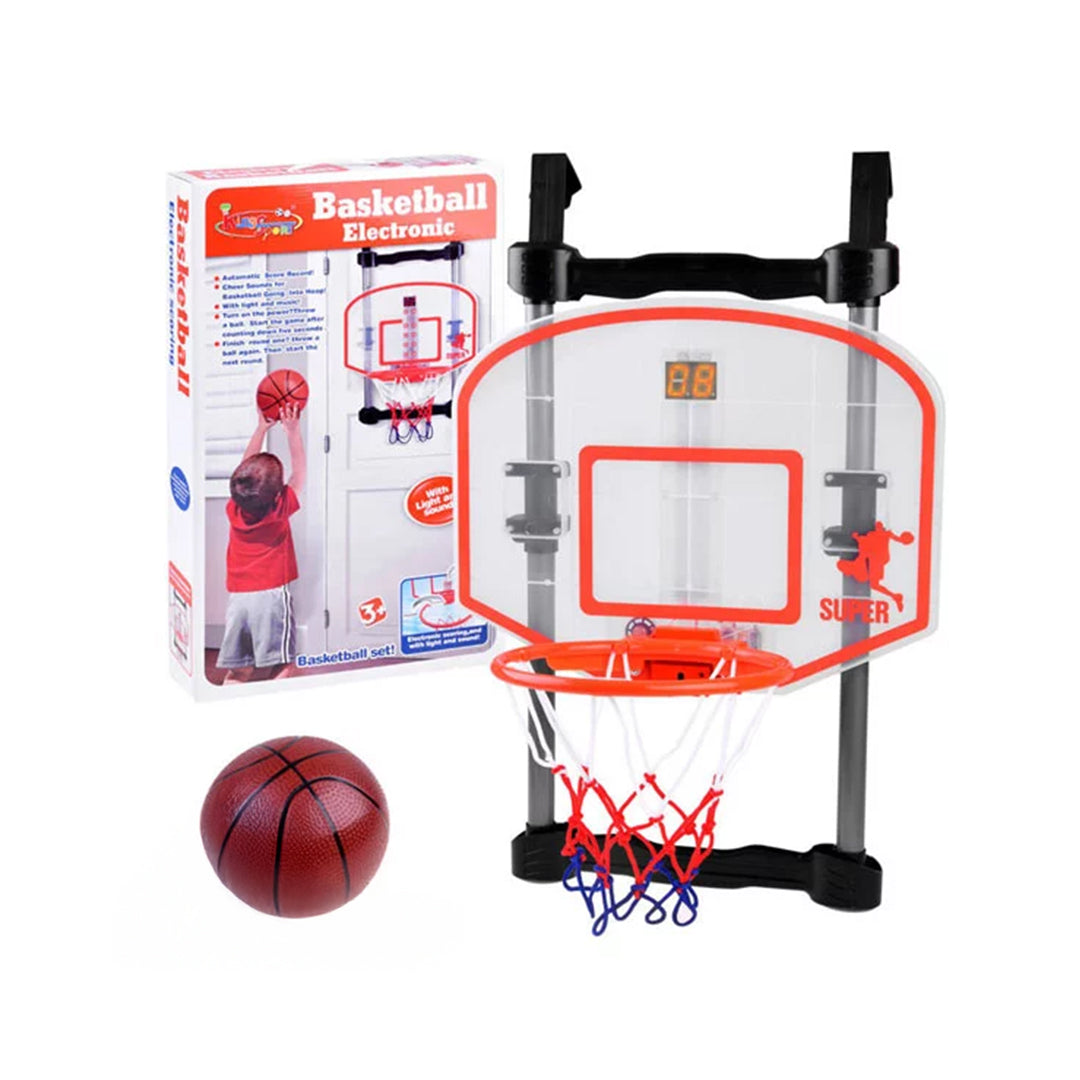 King Sports Over-the-Door Indoor Basketball Hoop Set with Electronic Scoring - Toyspry