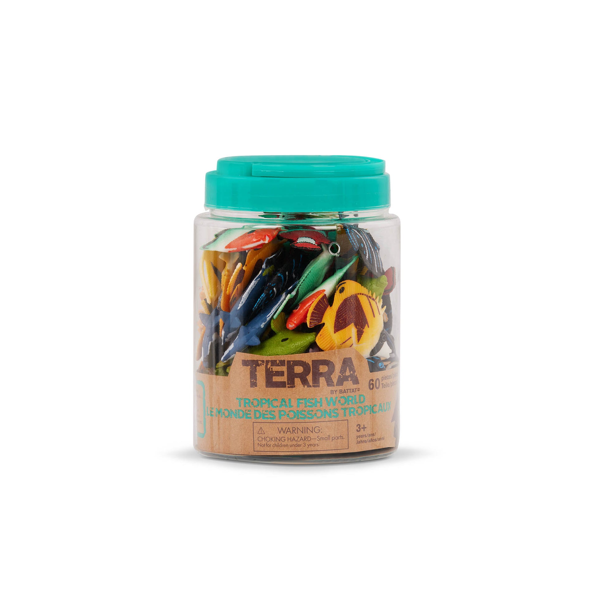 Terra Tropical Fish & Crabs in a Tube - 60 Piece Miniature Sea Animal Toy Set