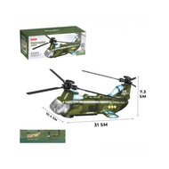 Army Helicopter Toy with Tank - Military Helicopter Playset for Kids