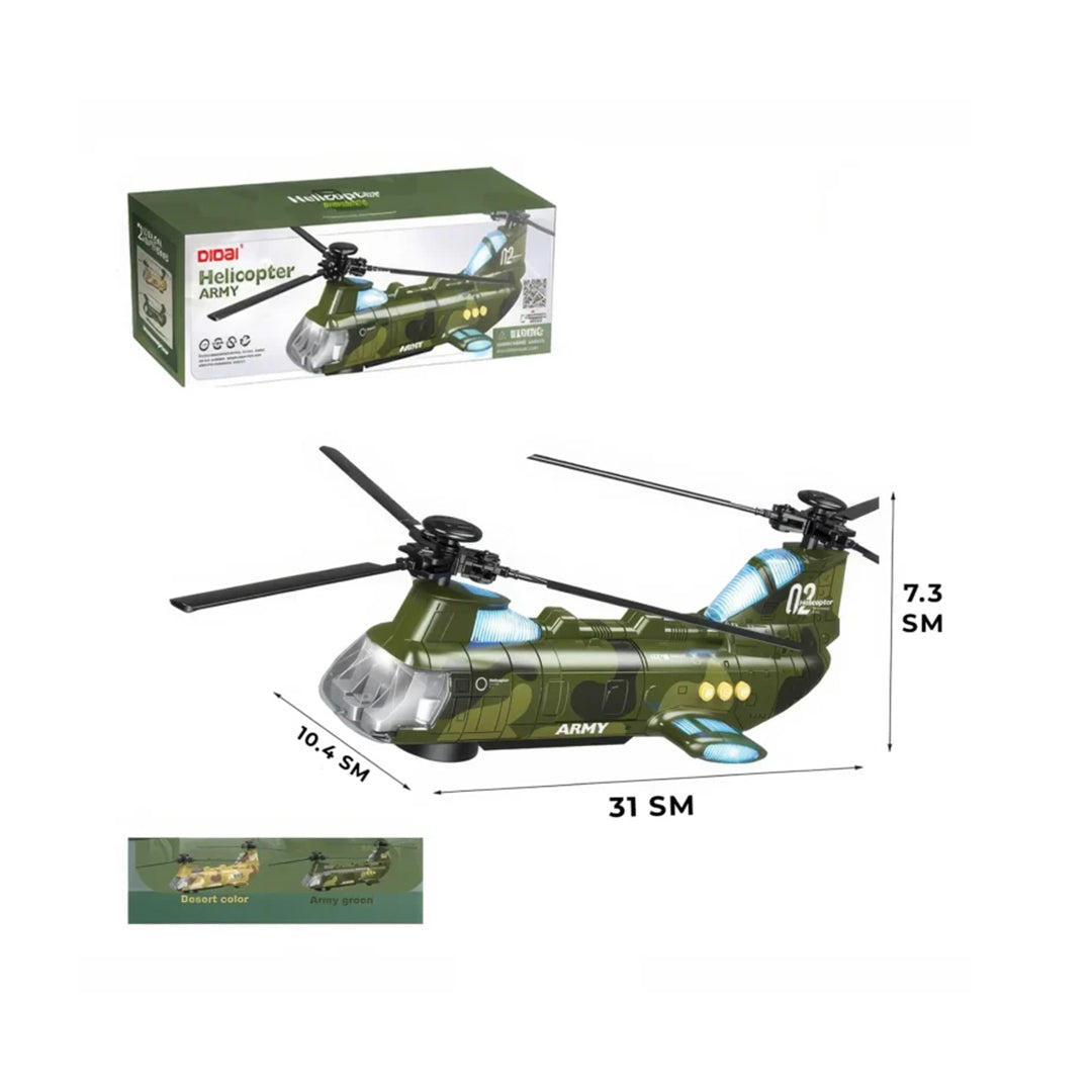 Army Helicopter Toy with Tank - Military Helicopter Playset for Kids