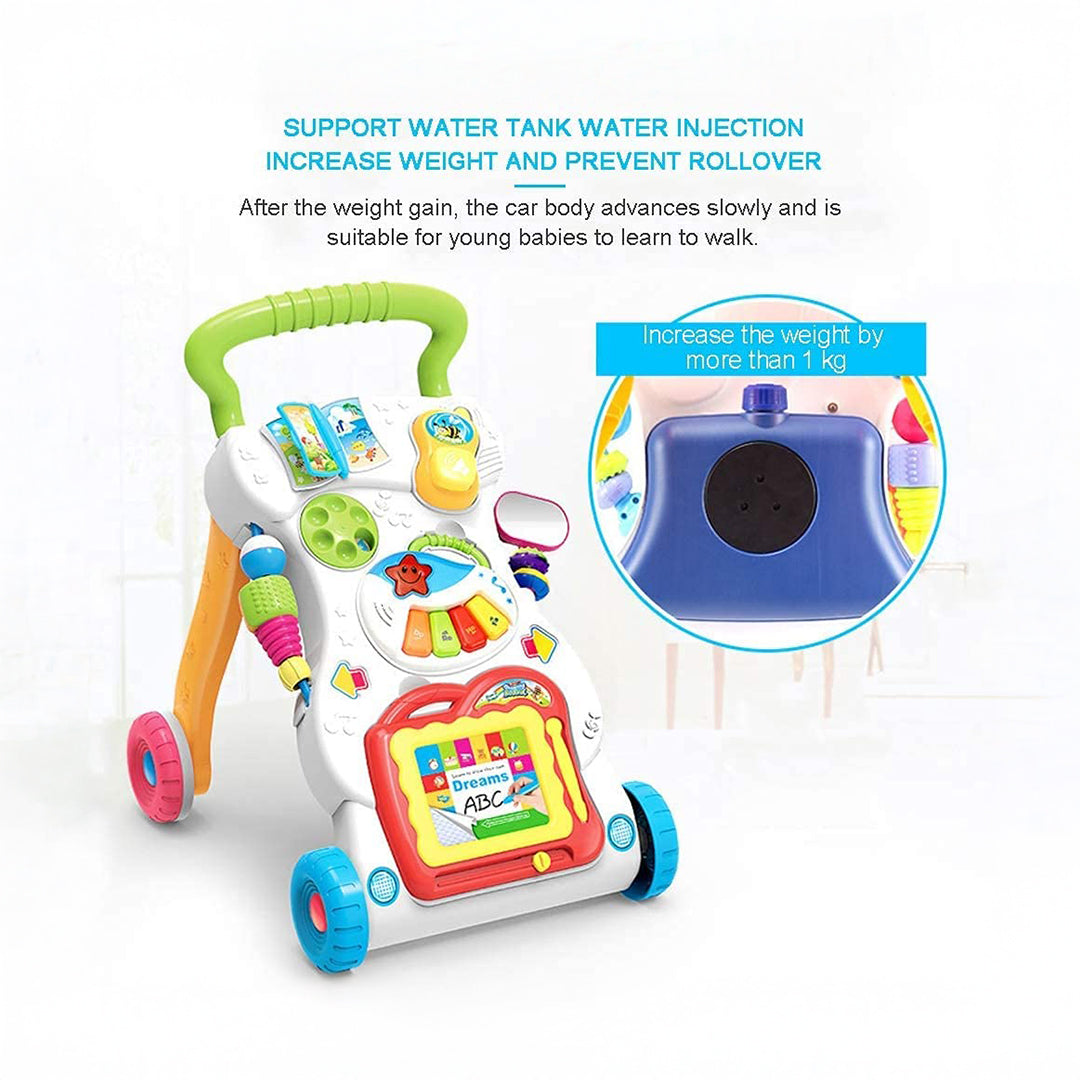 3-in-1 Baby Walker with Music and Lights - Multifunctional Baby Learning Walker