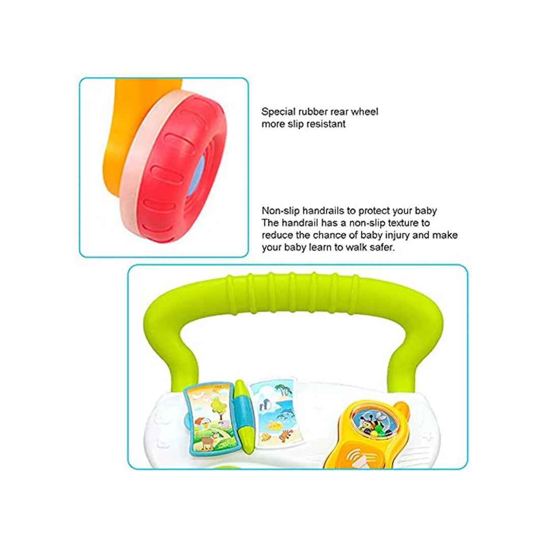 3-in-1 Multifunctional Baby Walker - Learning Toy with Music & Lights