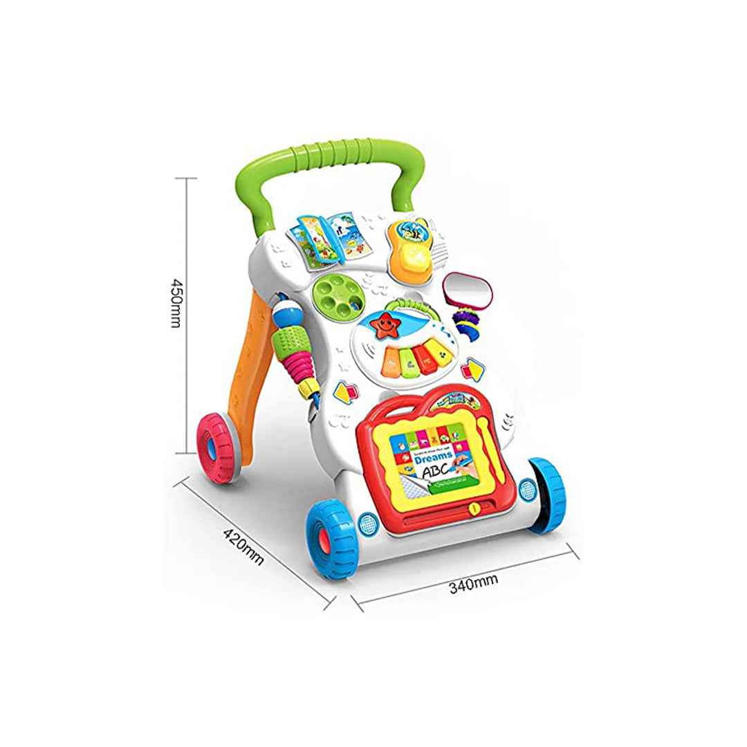 3-in-1 Multifunctional Baby Walker - Learning Toy with Music & Lights