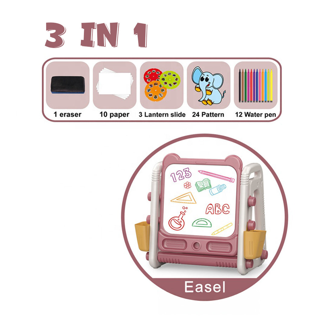 3-in-1 Educational Drawing Table & Musical Projection Easel - Toyspry