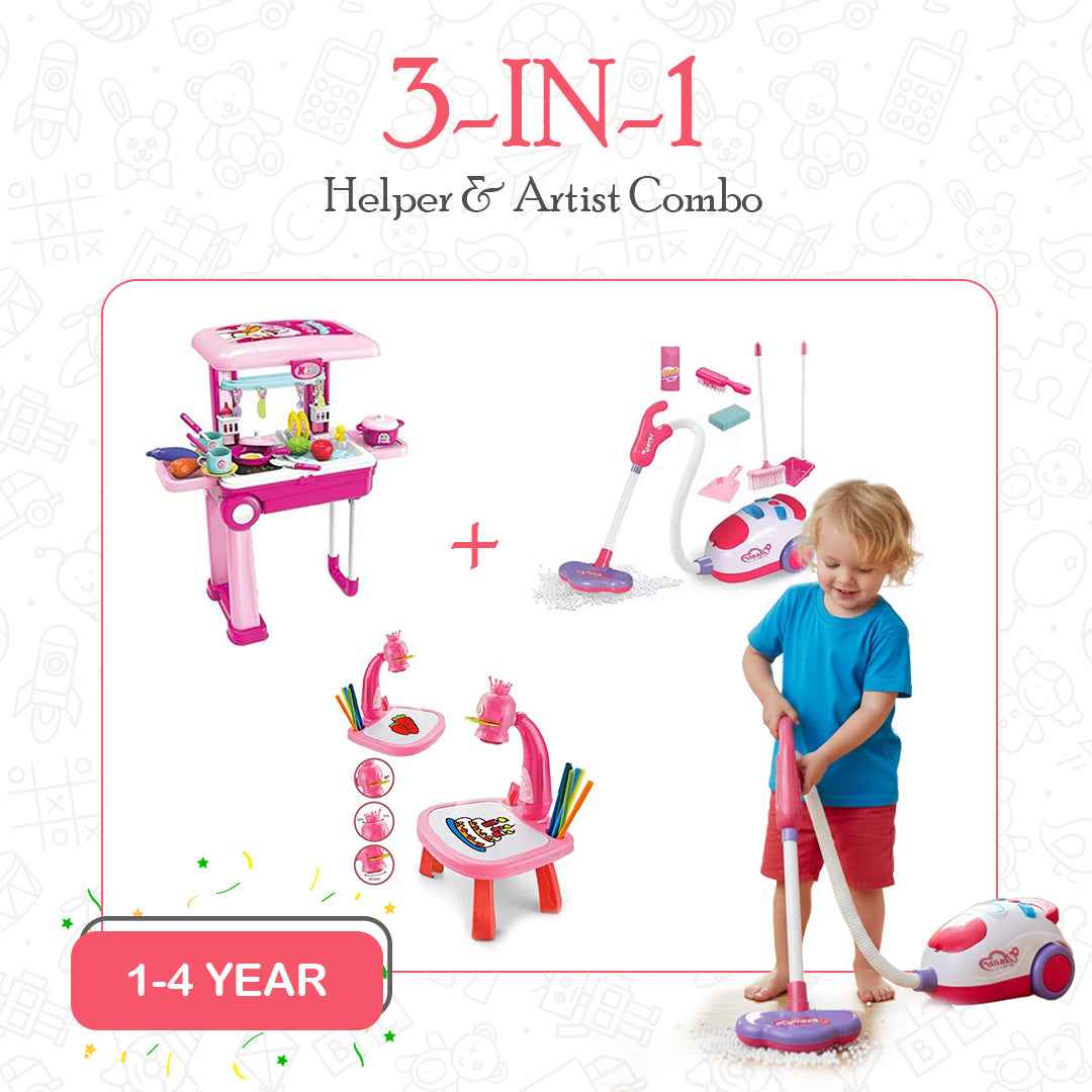 3-in-1 Artist Helper Combo - Kids Creative Play Set - Toyspry