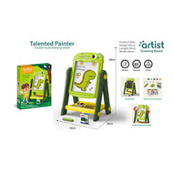 3-in-1 Kids Learning Easel with Drawing Board, Magnetic Board, and Chalkboard