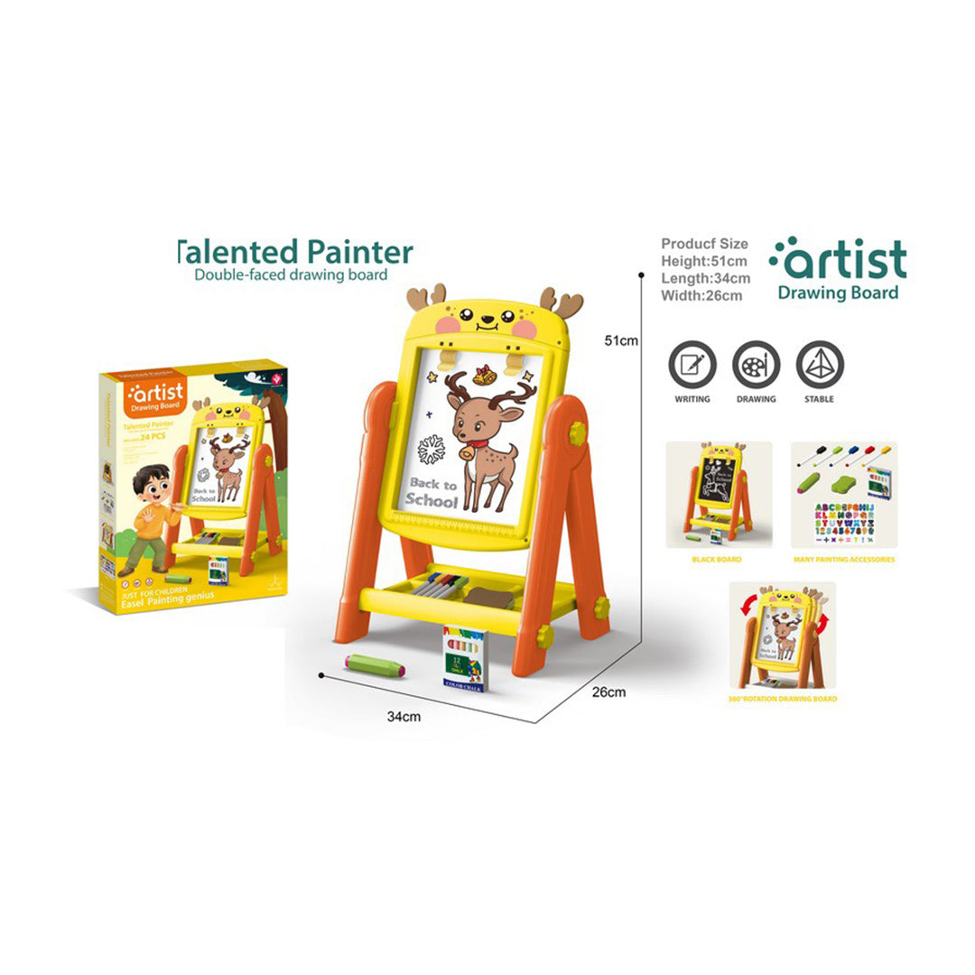 3-in-1 Kids Learning Easel with Drawing Board - Toyspry