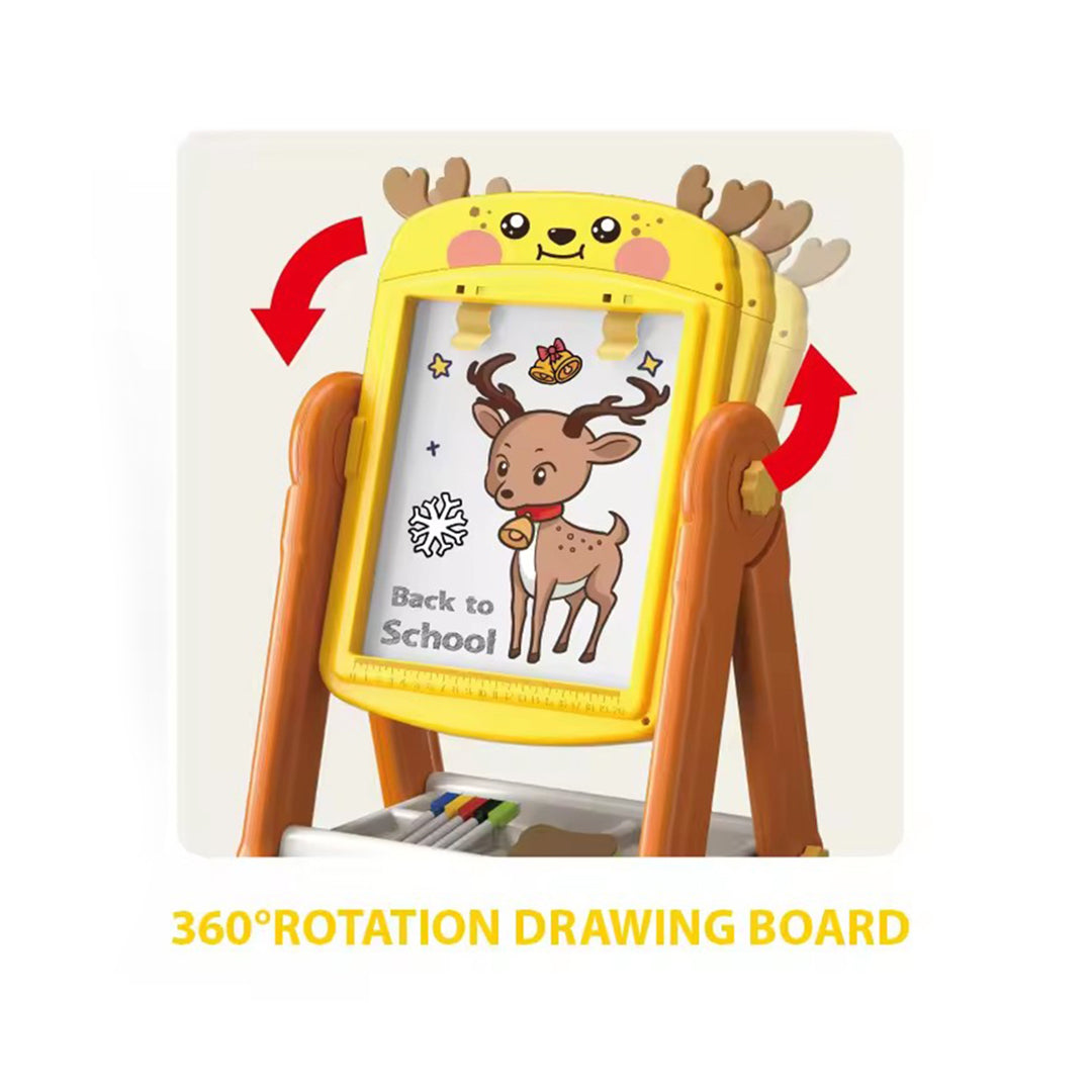 3-in-1 Kids Learning Easel with Drawing Board