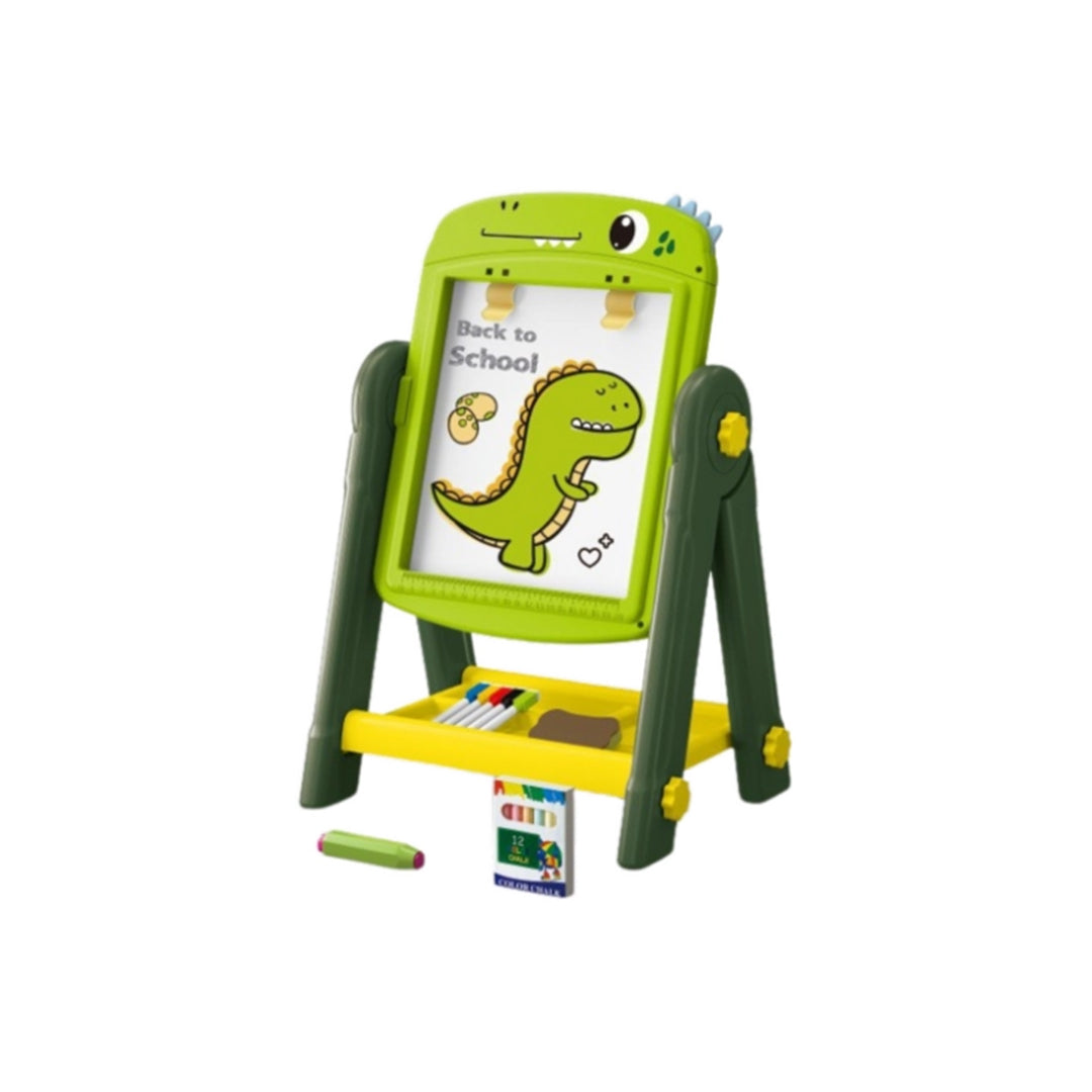 3-in-1 Kids Learning Easel with Drawing Board, Magnetic Board, and Chalkboard