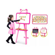 3-in-1 Learning Easel for Kids: Magnetic Drawing Board & Chalkboard