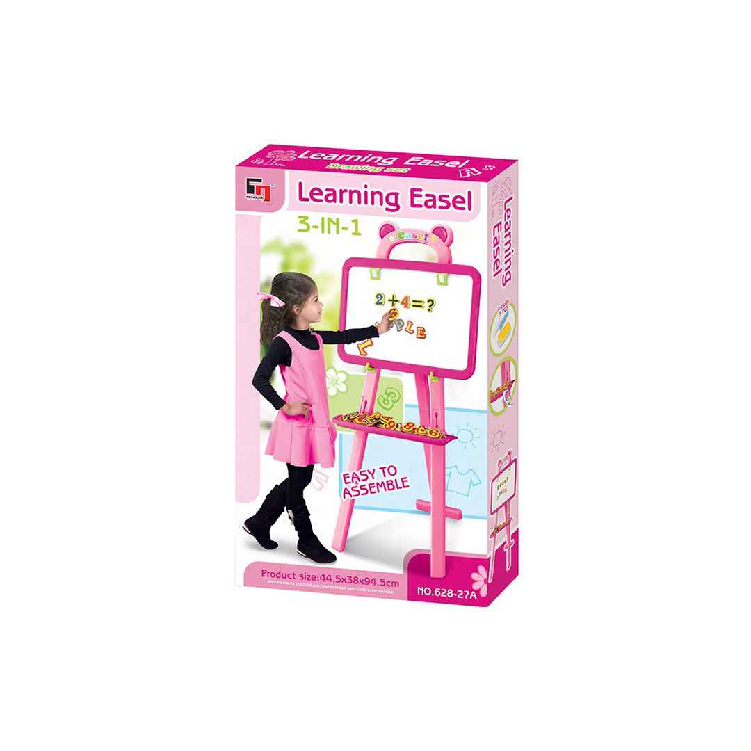 3-in-1 Kids Learning Easel with Magnetic Drawing & Chalkboard