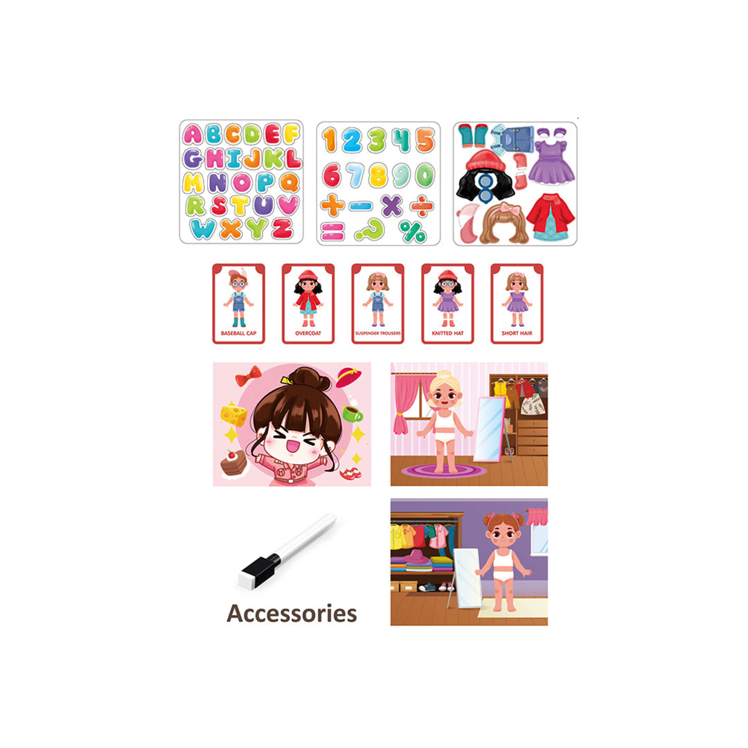 Activity toys drawing board with 15 accessories for screen-free play.
