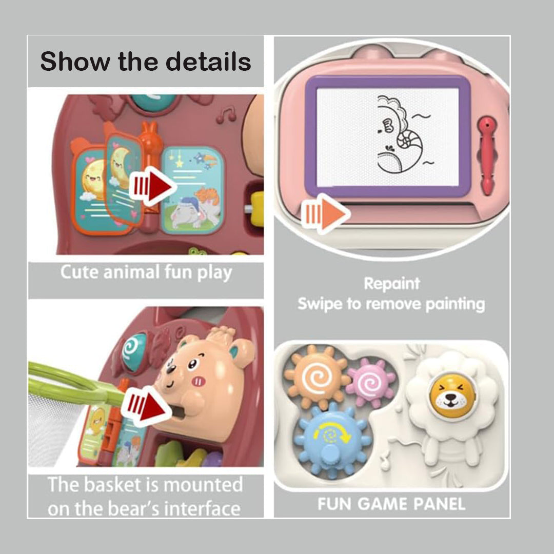 مشاية أطفال ومركز أنشطة 3 في 1 - مشاية أطفال متعددة الوظائف مع ألعاب