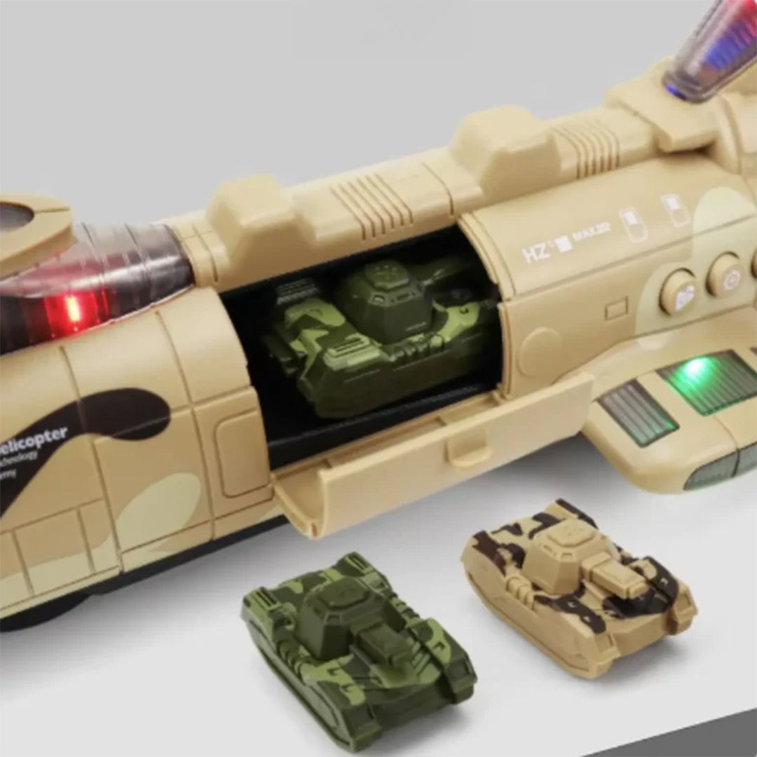 Army Helicopter Toy with Tank - Military Helicopter Playset for Kids