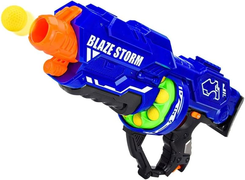 Blaze Storm Battery Operated Soft Ball Nerf Gun with 12 pcs Foam Balls | Soft Ball Toy Gun - Toyspry