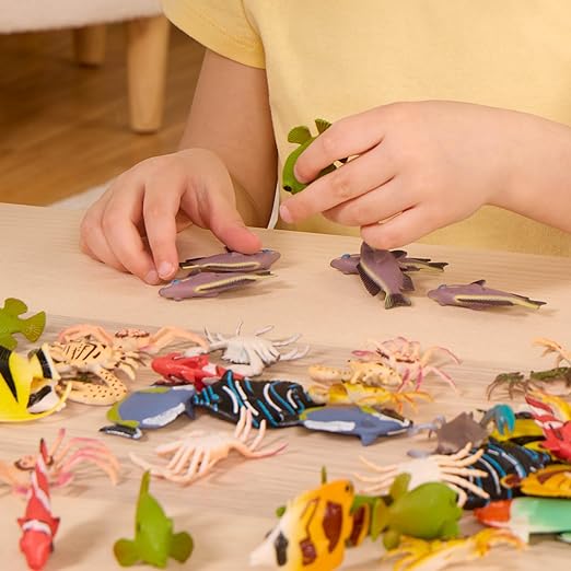 Terra Miniature Sea Animals - 60-Piece Toy Figure Set - Toyspry
