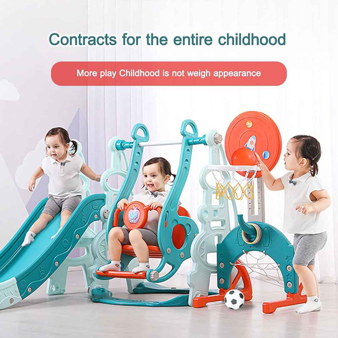 6-in-1 Kids Climber, Slide & Swing - Activity Playset - Toyspry