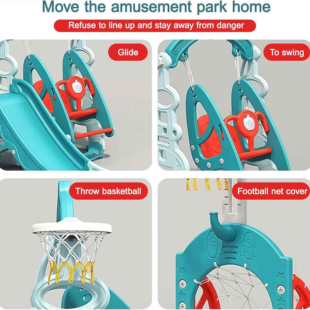 6-in-1 Kids Climber Slide Playset