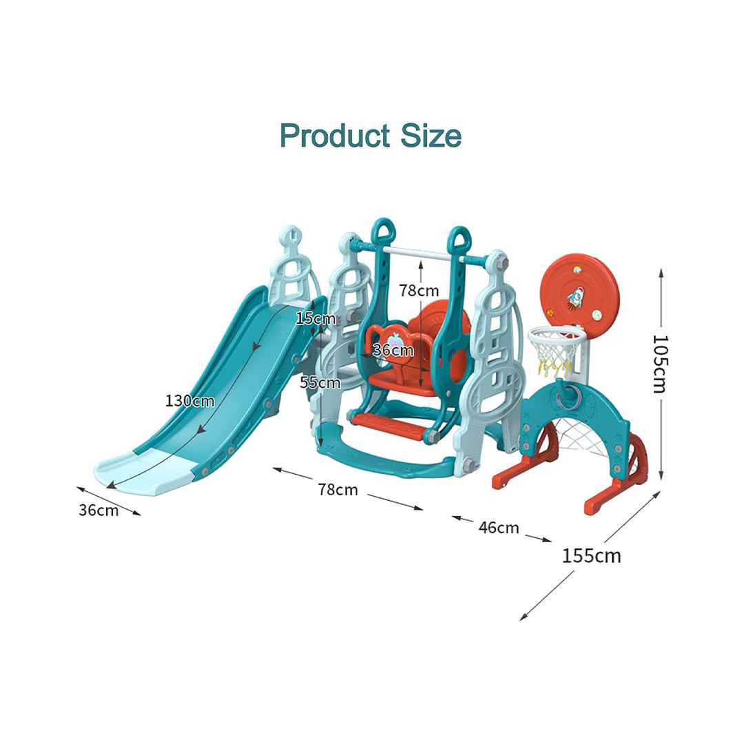 6-in-1 Kids Climber, Slide & Swing - Activity Playset - Toyspry