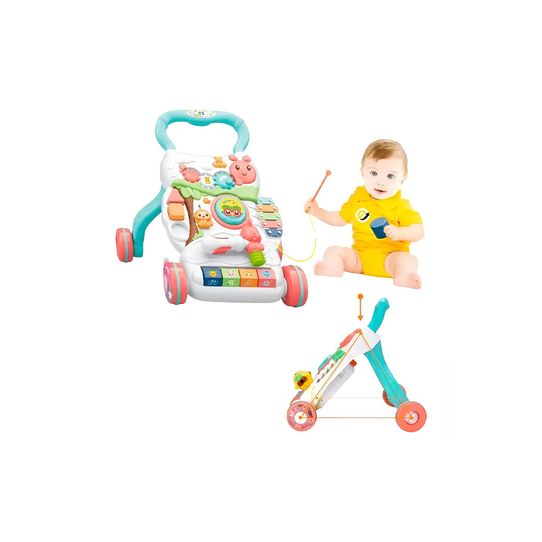 2-in-1 Baby Learning Walker - Musical & Light-Up Toy - Toyspry