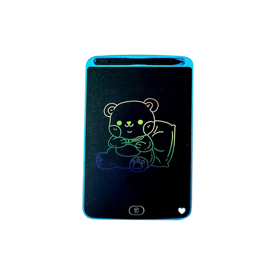 Close-up of the LCD writing tablet showing pressure-sensitive lines.