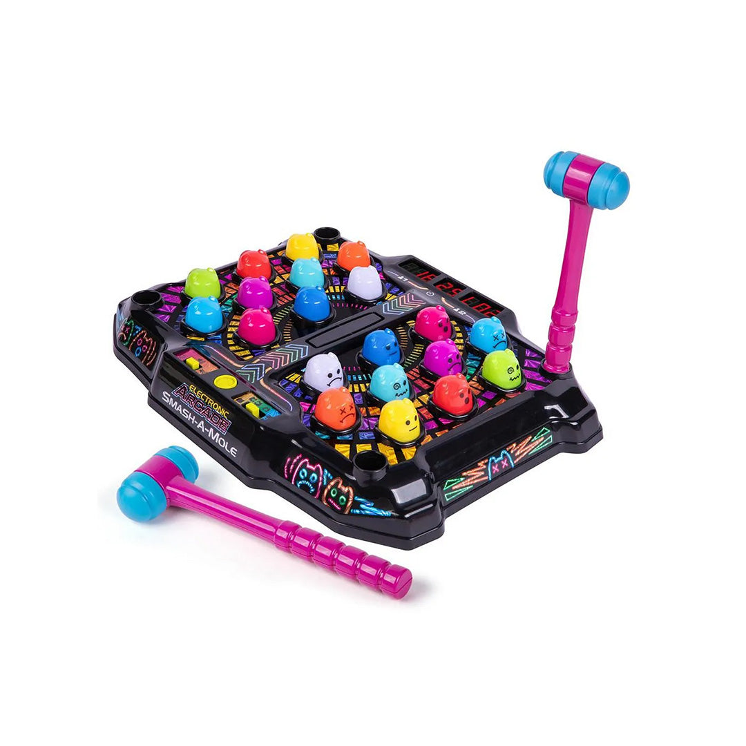 Ambassador Electronic Arcade Smash-A-Mole Game - Hyper Neon Series | Fun Educational Reflex Game