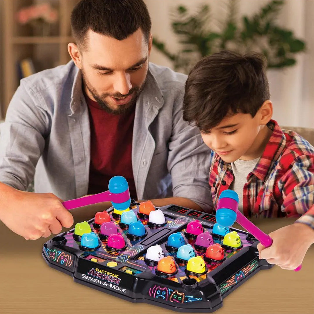 Ambassador Electronic Arcade Smash-A-Mole Game - Hyper Neon Series | Fun Educational Reflex Game