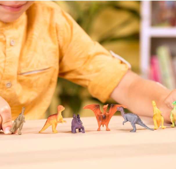 Terra Miniature Dinosaurs in a Tube - 60 Piece Dinosaur Toy Set for Kids