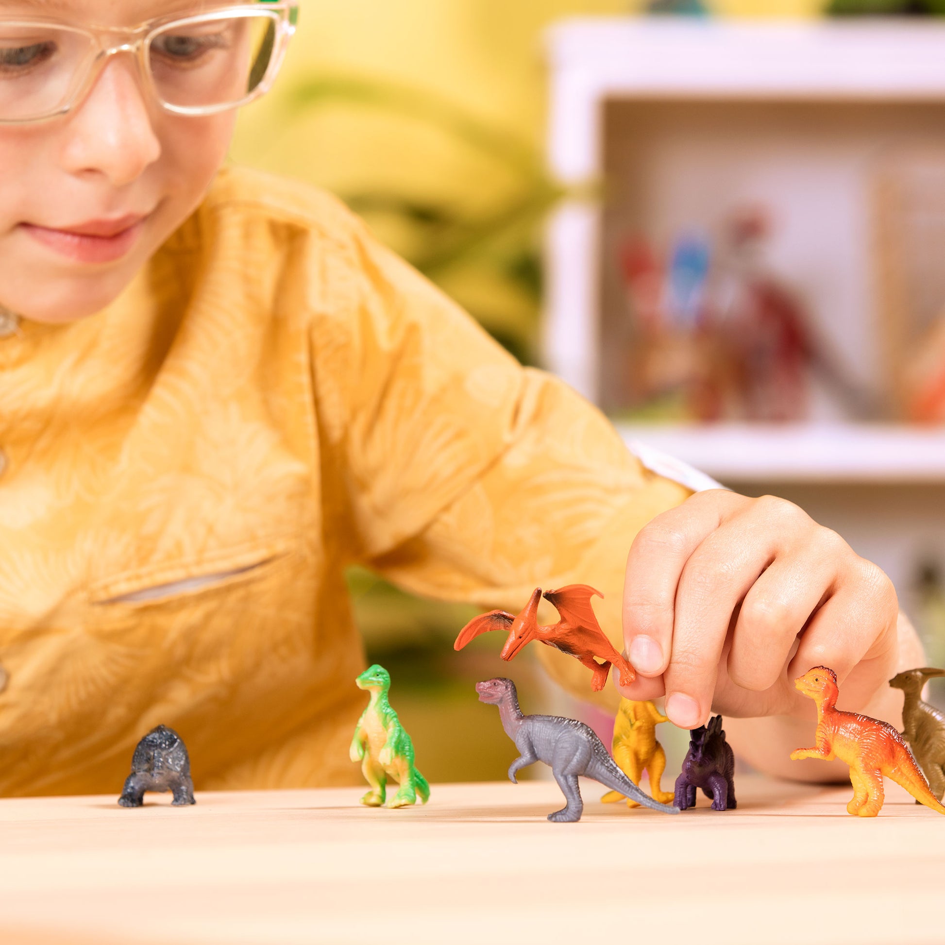 Terra Miniature Dinosaurs in a Tube - 60 Piece Dinosaur Toy Set for Kids