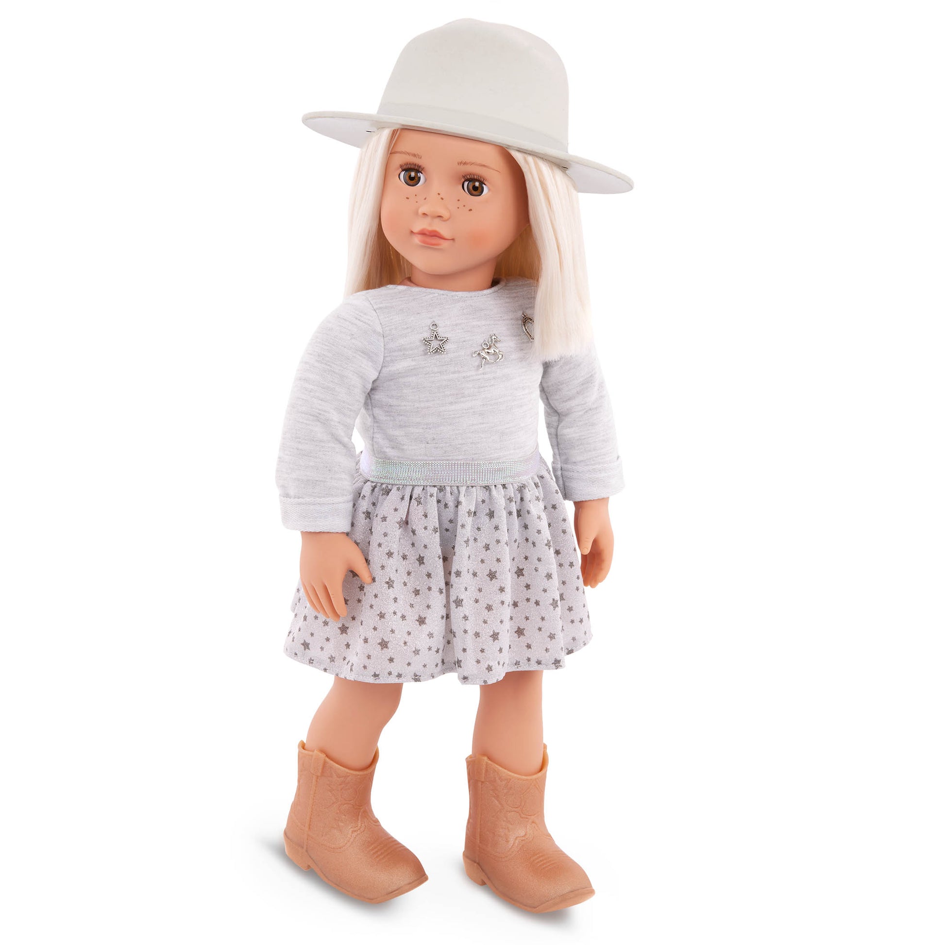 Our Generation Abigale 18-inch Fashion Doll with Brimmed Hat and Country Outfit