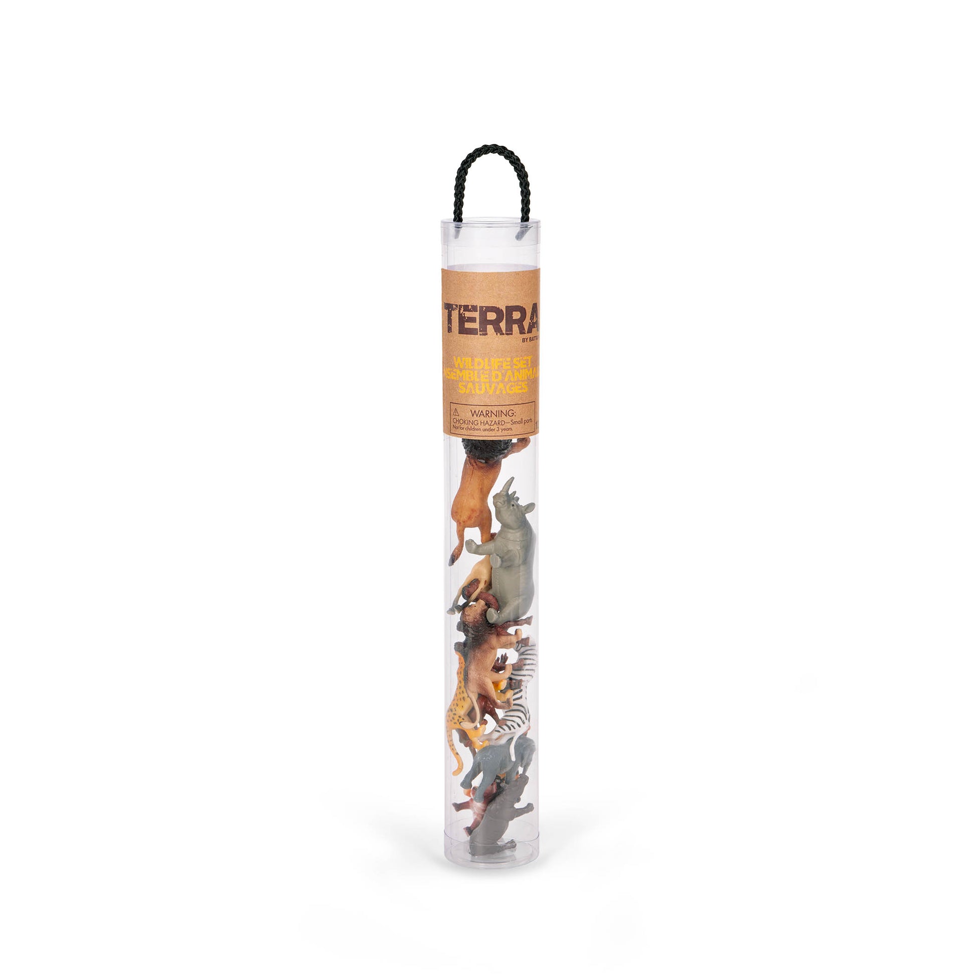 Terra Miniature Wild Animals in a Tube - 12 Piece Animal Figure Set for Kids