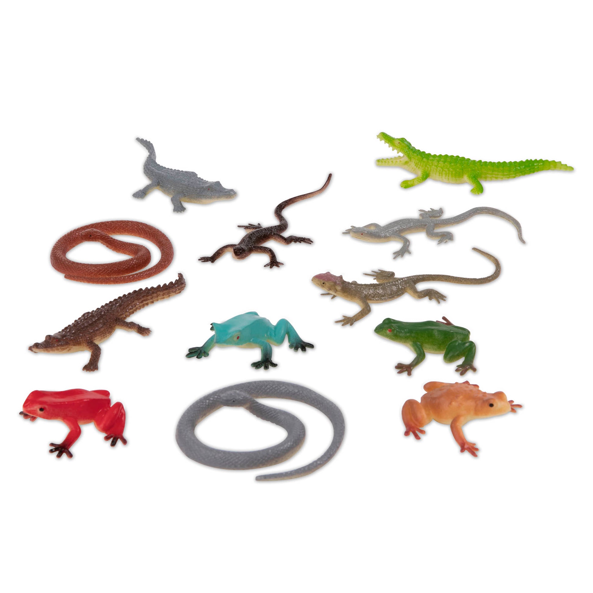 Terra Miniature Reptiles & Amphibians in a Tube - 60 Piece Animal Toy Set for Kids
