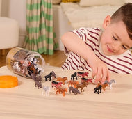 Terra Miniature Wild Animals in a Tube - 60 Piece Animal Toy Set for Kids