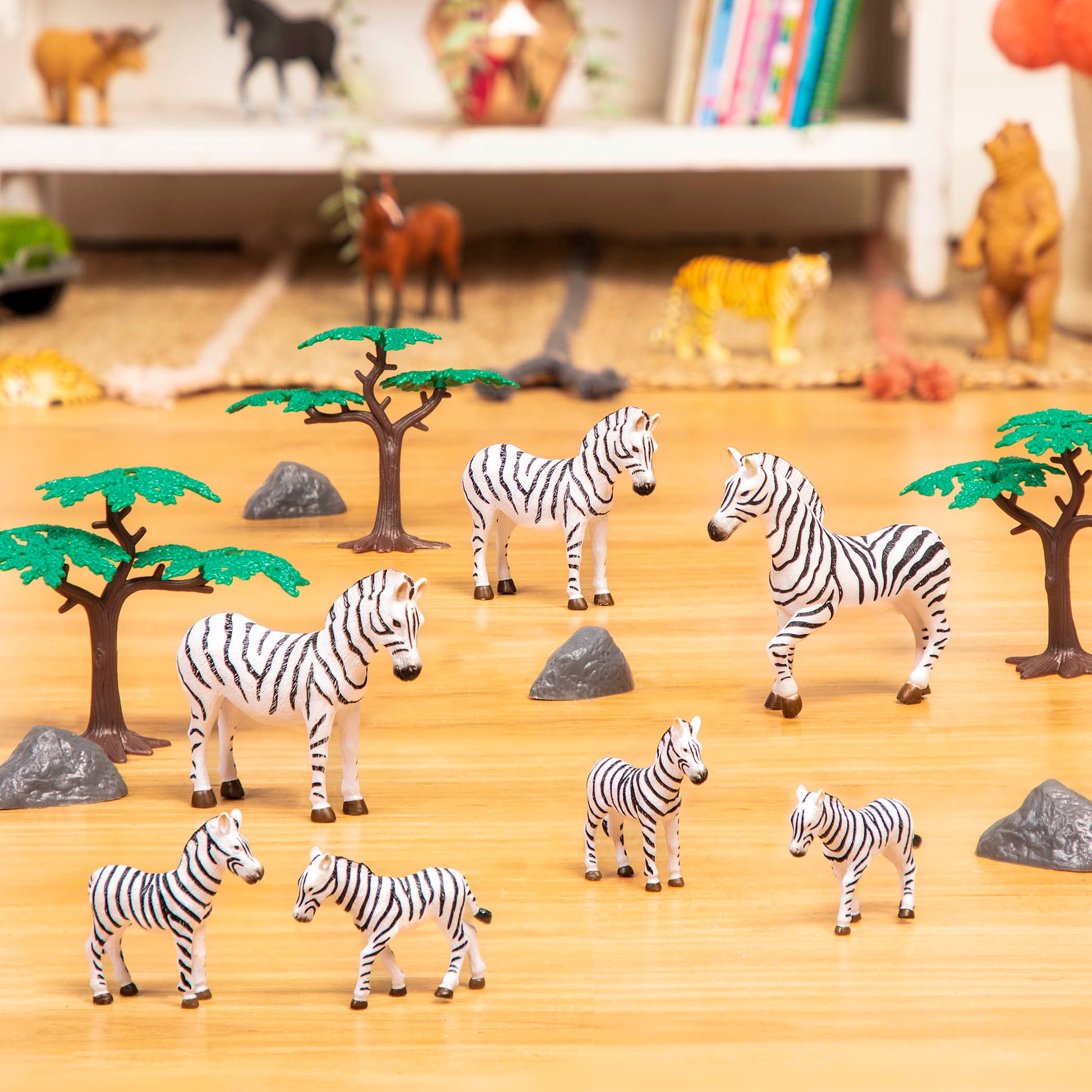 Terra Miniature Wild Animals in a Tube - 60 Piece Animal Toy Set for Kids
