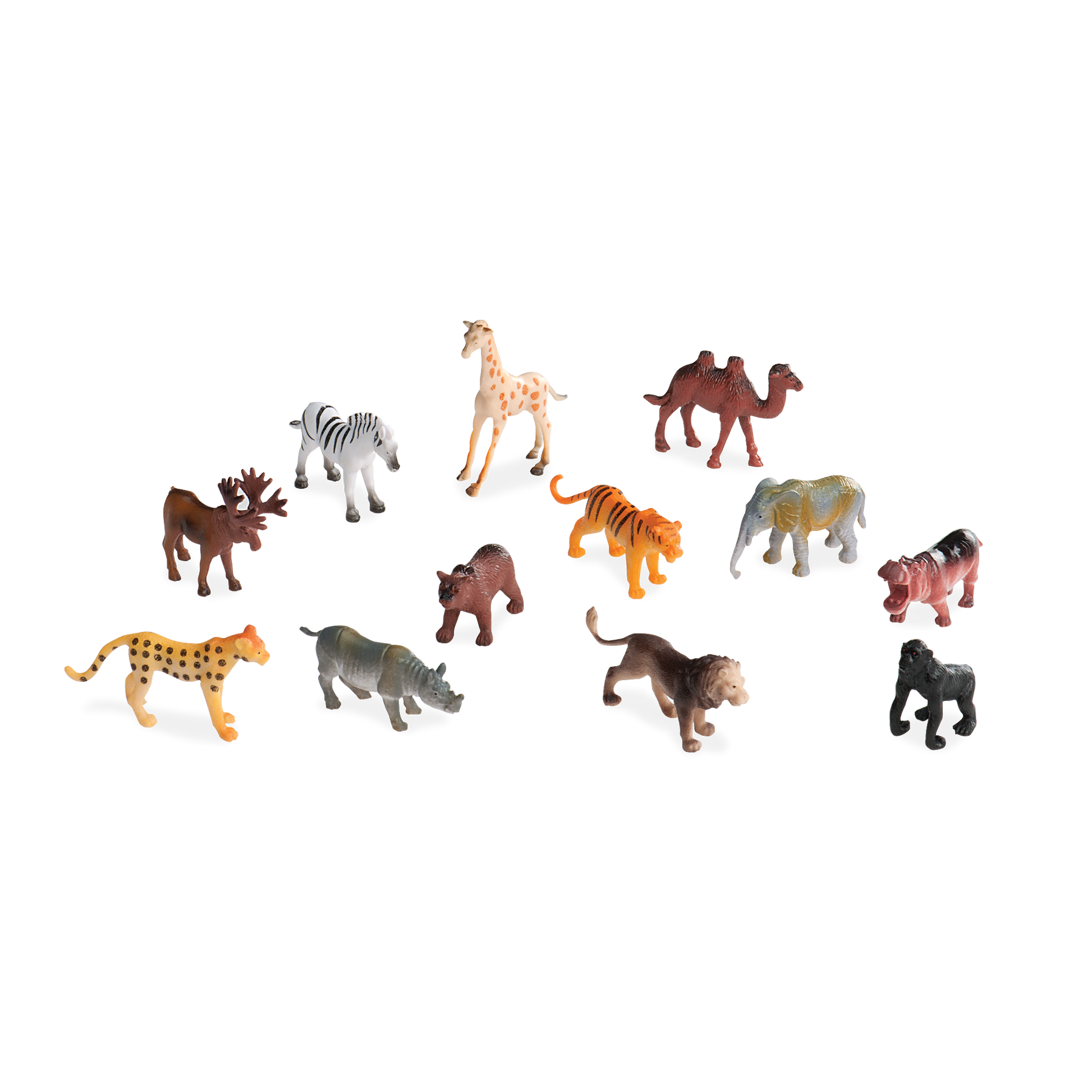 Terra Miniature Wild Animals in a Tube - 60 Piece Animal Toy Set for Kids