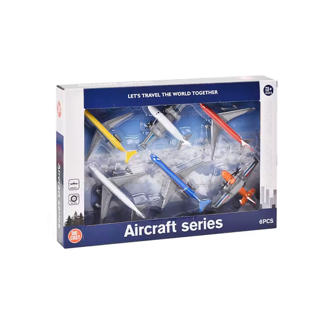 6-Piece Die-Cast Airplane Toy Set - Toyspry