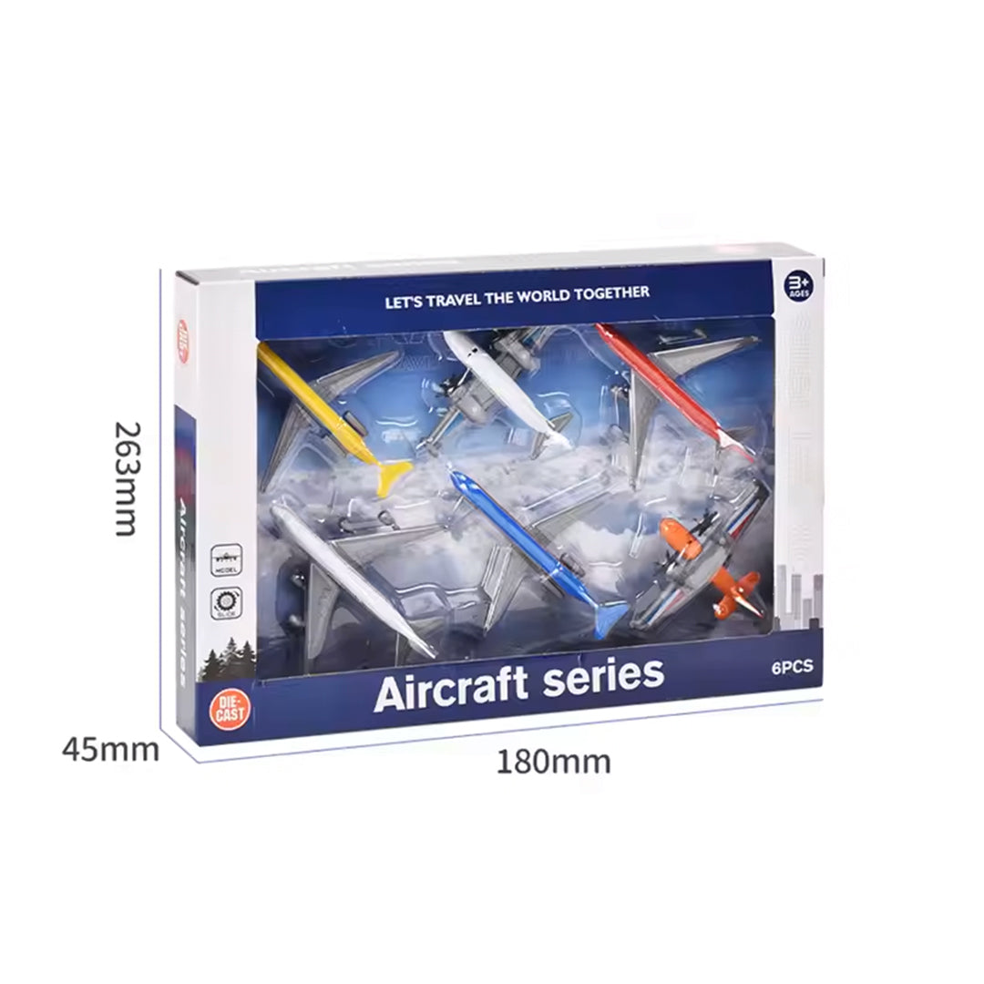 6-Piece Die-Cast Airplane Toy Set - Toyspry
