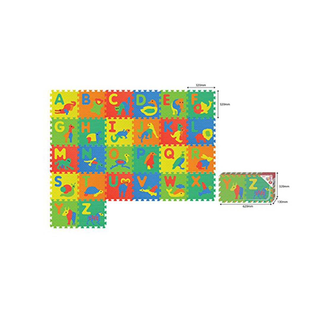 36-Piece Alphabet & Number Puzzle Mat & Interlocking Learning Toy - Toyspry