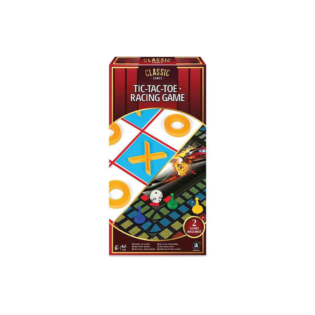 Ambassador 2-in-1 Board Game | Racing Game & Tic-Tac-Toe Classic - Toyspry