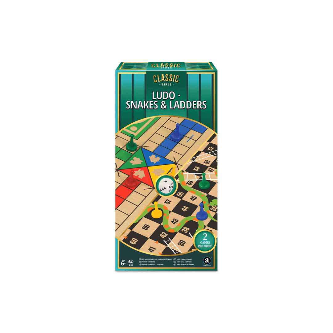 Ambassador 2-in-1 Classic Board Game Set - Ludo and Snakes and Ladders Game - Toyspry