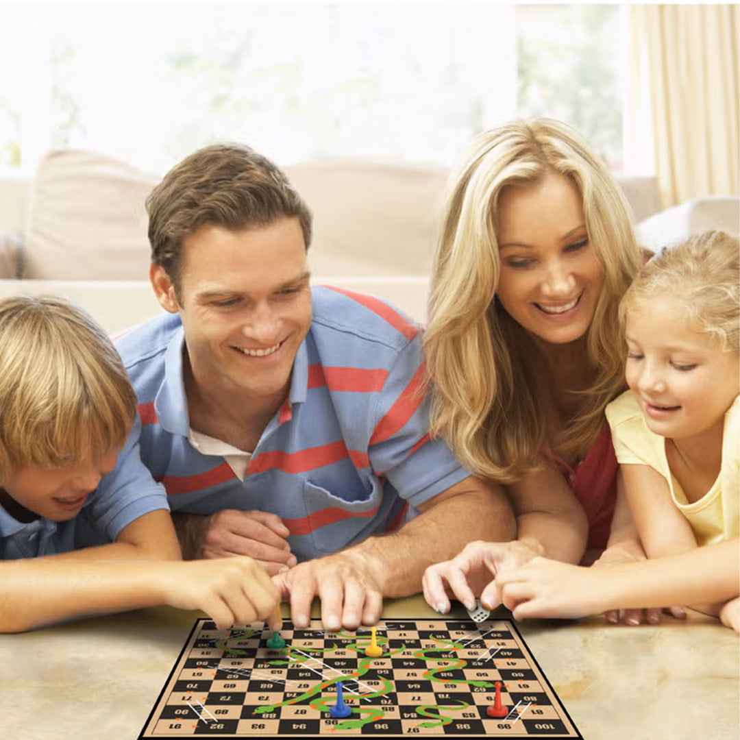 Ambassador 2-in-1 Classic Board Game - Ludo & Snakes and Ladders Set - Toyspry
